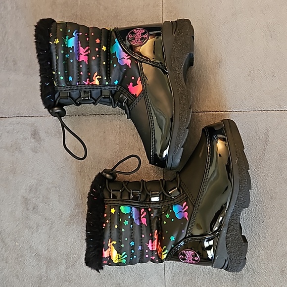 NWOT Totes Toddler Girls Lil Unicorn 2 Waterproof Flat Heel Winter Boots Sz: 5T - Picture 4 of 12